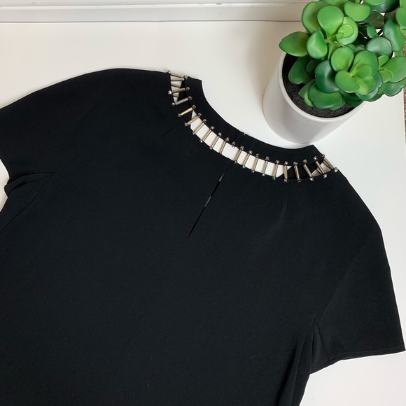 St. John Couture Black Hand Beaded Tunic Blouse - Picture 7 of 8